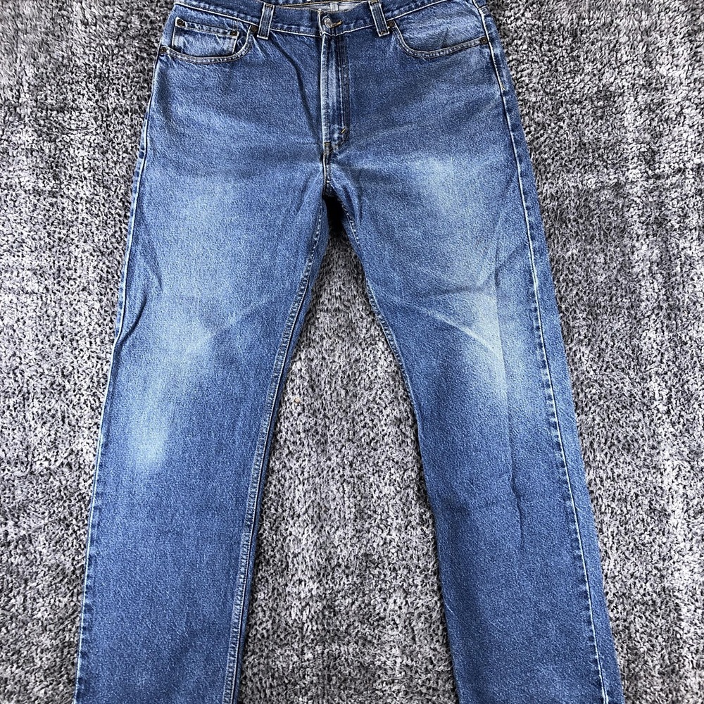 Levis 505 Jeans Mens 36x32 Blue Regular Fit Straight‎ Leg Denim Medium Wash Y2K